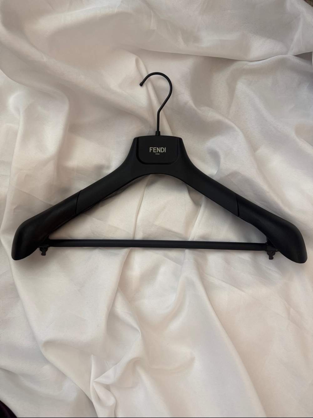 Fendi Black Wide-Shoulder Suit Hanger with Bar